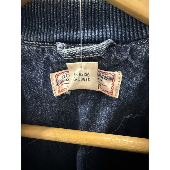 GUESS Jeans Unisex GUESS ORIGINALS PATCH DENIM BOMBER JACKET size: M New - Picture 7 of 10